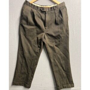 Vintage Paul Stuart Dress Pants Mens 34 Brown Wool Cuffed Comfort Made In USA